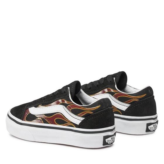Vans Kids' Sk8-Hi Fire Reissue VLT LX Shoes - Black / Orange - Image 2