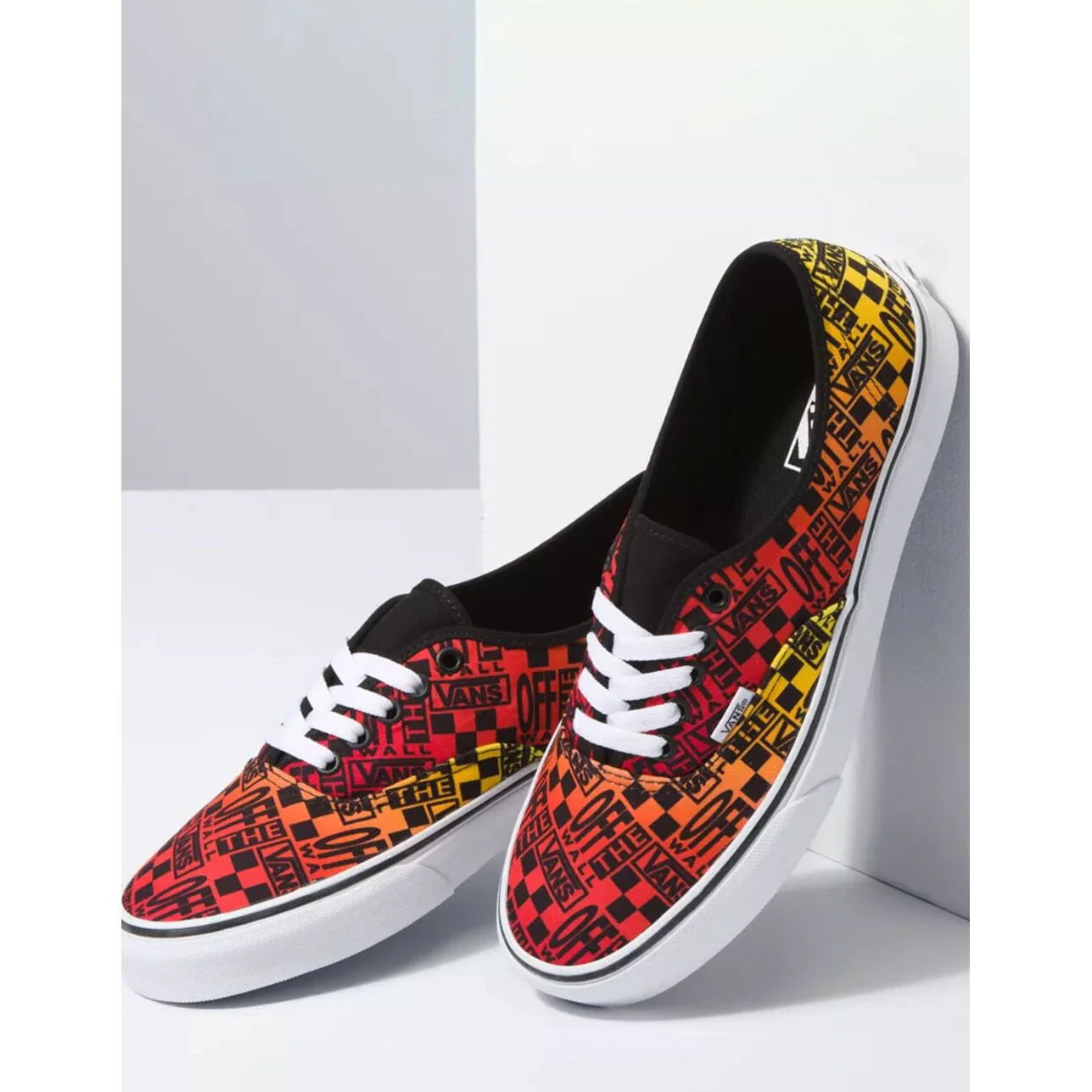 Vans Unisex Logo Flame Authentic Shoes - Black / Fire / White - Image 3