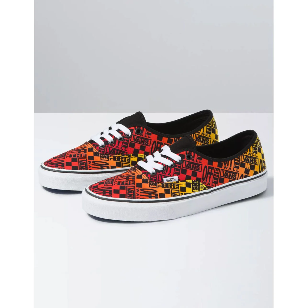 Vans Unisex Logo Flame Authentic Shoes - Black / Fire / White - Image 4