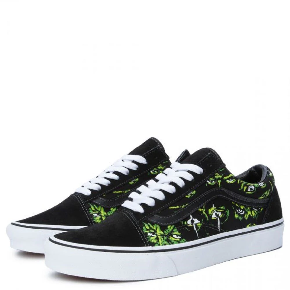 Vans Men's Eyes in the Dark Old Skool Shoes - Black / Green - Image 3
