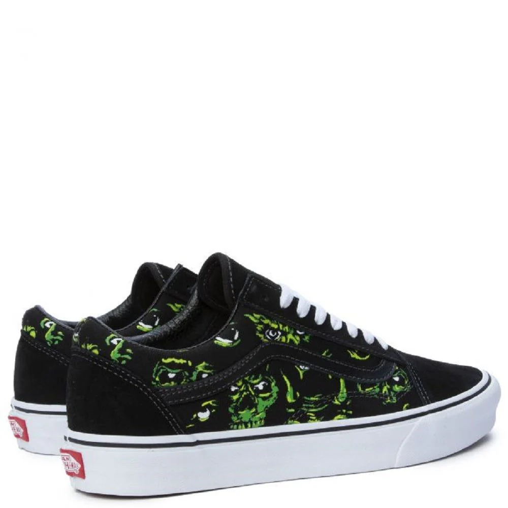 Vans Men's Eyes in the Dark Old Skool Shoes - Black / Green - Image 4
