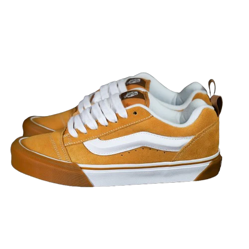 Vans Men's Knu Skool Shoes - Honey Yellow / White - Image 3