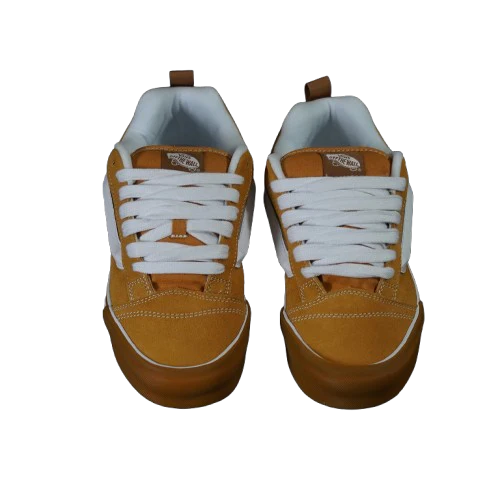 Vans Men's Knu Skool Shoes - Honey Yellow / White - Image 4