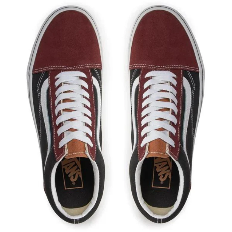 Vans Men's Old Skool Color Block Shoes - Black / Brown - Image 5