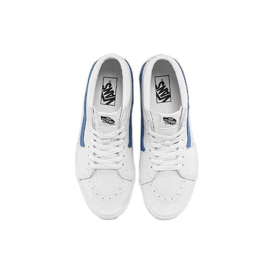 Vans Men's Sk8 Mid Shoes - True White / Moon Blue - Image 4