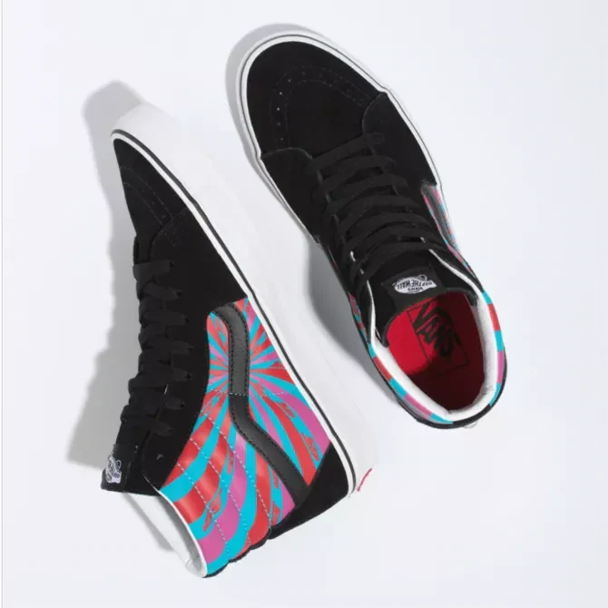 Vans Unisex Retro Mart SK8 Hi Shoes - Black / Blue / Red / Pink - Image 3