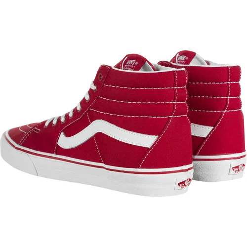 Vans Unisex Sk8 Hi Canvas Formula One Shoes - Red / White - Image 4