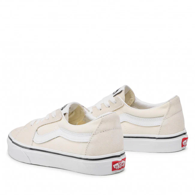 Vans Unisex Sk8 Low Plimsolls Shoes - Classic White / True White - Image 7