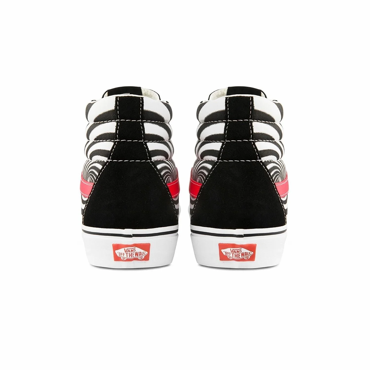 Vans Unisex Swirl Sk8 Hi Shoes - Black / Fiery Coral - Image 4
