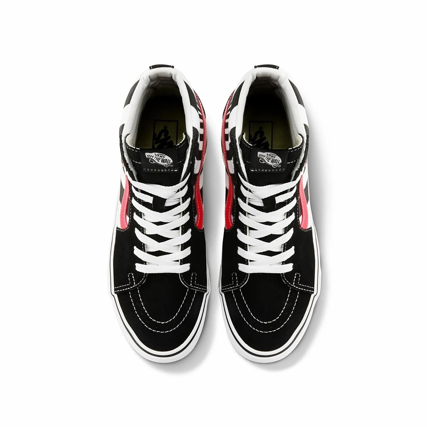 Vans Unisex Swirl Sk8 Hi Shoes - Black / Fiery Coral - Image 5