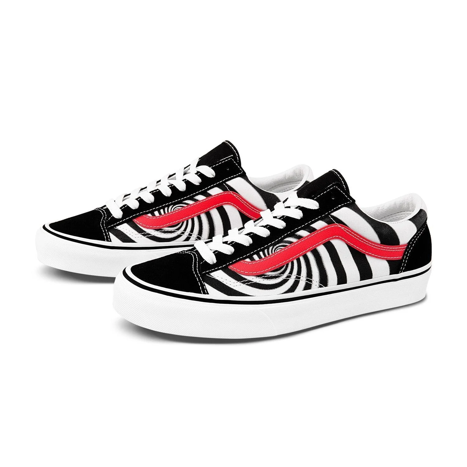 Vans Unisex Swirl Style 36 Shoes - Black / Fiery Coral - Image 5