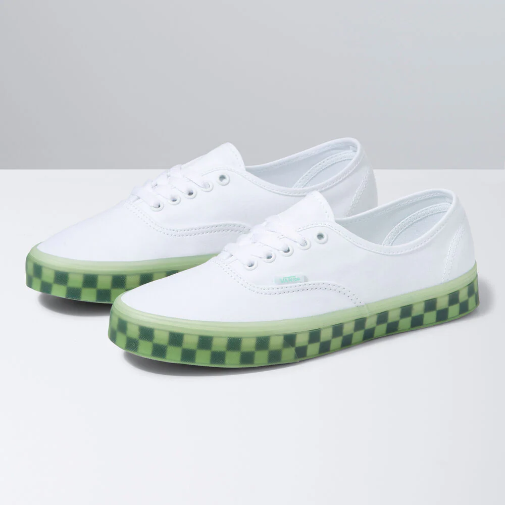 Vans Unisex Translucent Authentic Shoes - True White / Green Ash - Image 2