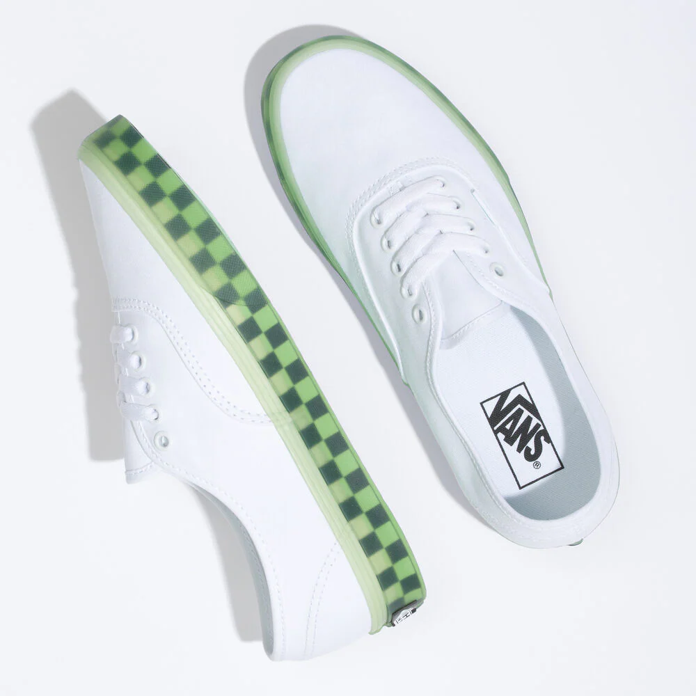 Vans Unisex Translucent Authentic Shoes - True White / Green Ash - Image 3