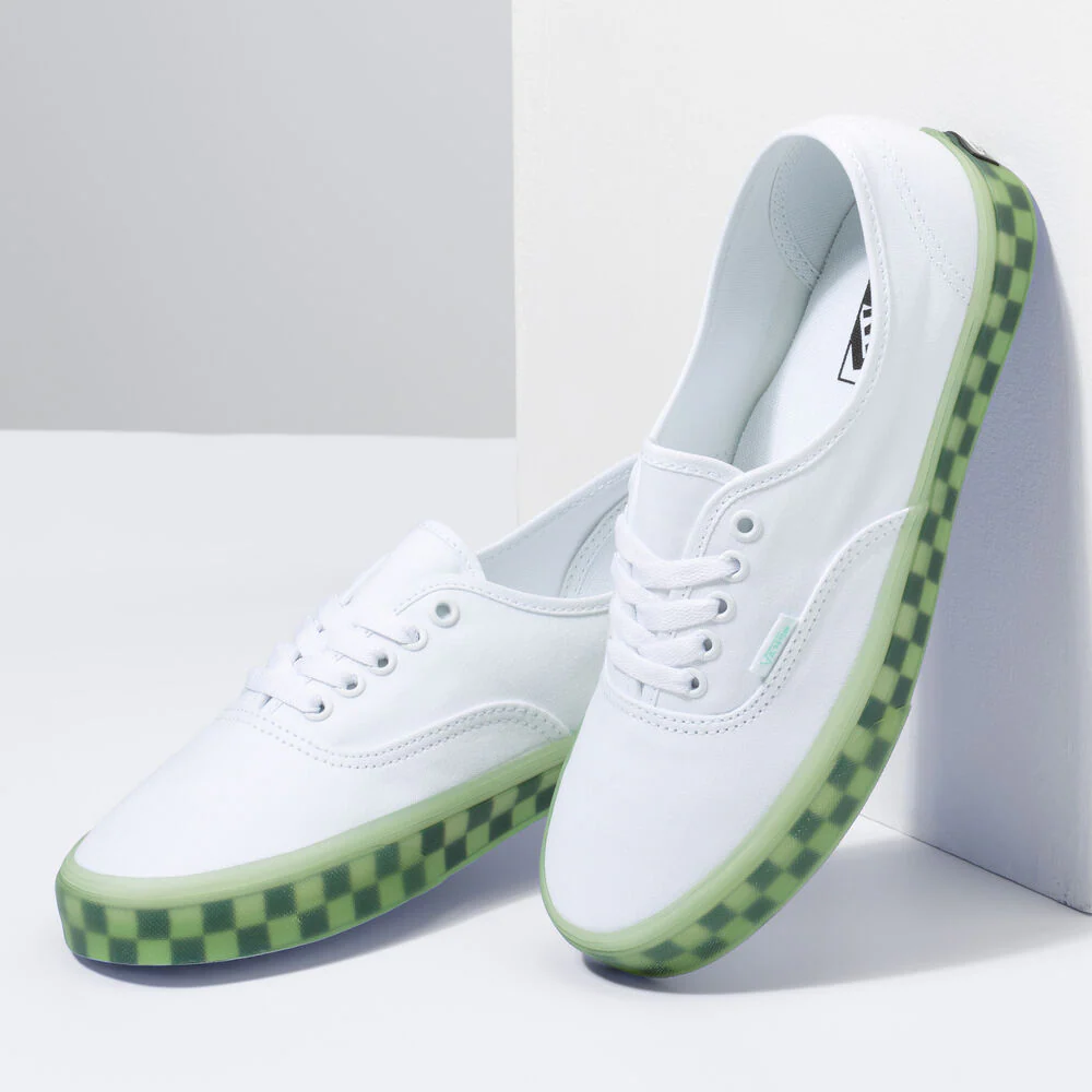 Vans Unisex Translucent Authentic Shoes - True White / Green Ash - Image 4
