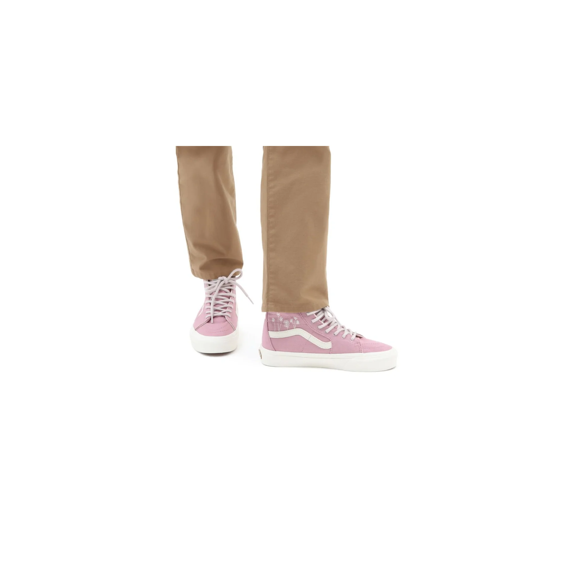 Vans Unisex SK8-HI Tapered Shoes - Pink / White - Image 4