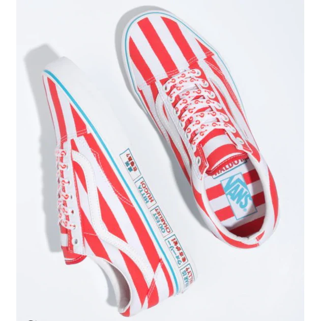 Vans Unisex Wheres Valdo Old Skool Shoes - White / Red - Image 4