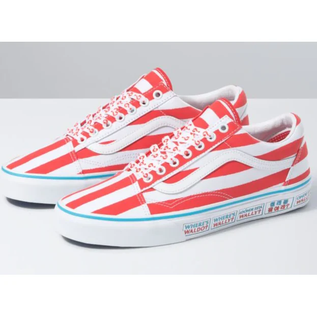 Vans Unisex Wheres Valdo Old Skool Shoes - White / Red - Image 5